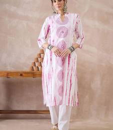 Women Dyed Regular Pure Cotton Kurta with Trousers & With Dupatta