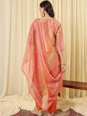 Women Ethnic Motifs Regular Thread Work Kurta with Trousers & With Dupatta 3
