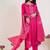 Floral Embroidered Regular Thread Work Kurta With Trousers & Dupatta