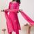 Floral Embroidered Regular Thread Work Kurta With Trousers & Dupatta