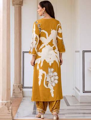 Women Floral Printed Regular Sequinned Kurta with Salwar 5