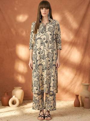 Women Printed Regular Pure Cotton Kurta with Palazzos 5