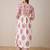 Floral Printed V-Neck Empire Pure Cotton A-Line Kurta With Trouser