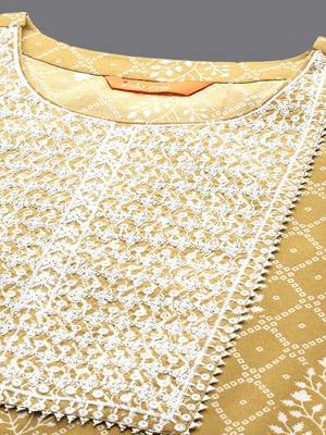 Ethnic Motifs Embroidered Pure Cotton Straight Kurta With Trousers & Dupatta 7