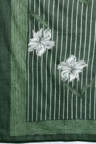 Floral Printed Regular Pure Cotton Kurta with Trousers & Dupatta