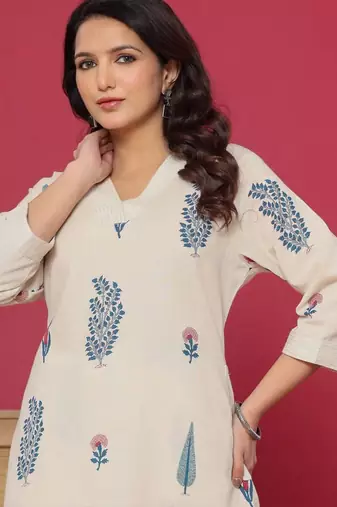 Women Floral Printed Regular Pure Cotton Kurta with Palazzos