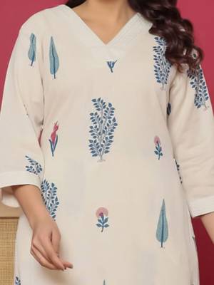 Women Floral Printed Regular Pure Cotton Kurta with Palazzos 3