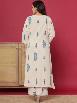 Women Floral Printed Regular Pure Cotton Kurta with Palazzos 5