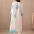 Floral Printed V-Neck Linen Straight Kurta With Trousers & Dupatta