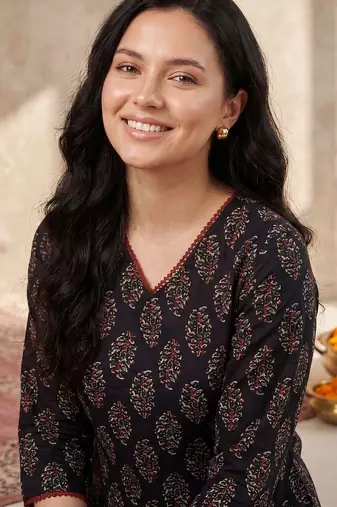Women Ethnic Motifs Printed Regular Pure Cotton Kurta with Trousers & With Dupatta
