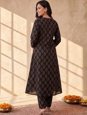 Women Ethnic Motifs Printed Regular Pure Cotton Kurta with Trousers & With Dupatta 4