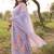 Plus Size Purple Printed Straight Kurta Trousers With Dupatta Set