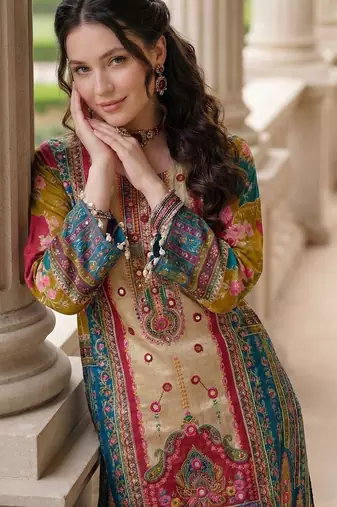 Women Ethnic Motifs Printed Regular Mirror Work Kurta with Palazzos & With Dupatta