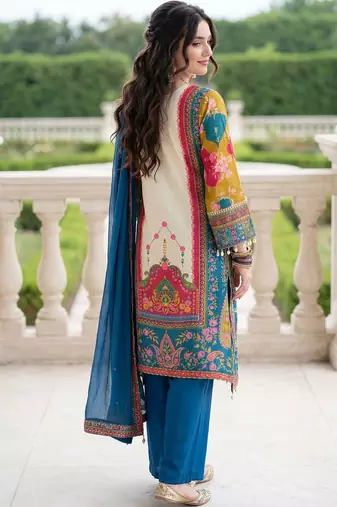 Women Ethnic Motifs Printed Regular Mirror Work Kurta with Palazzos & With Dupatta