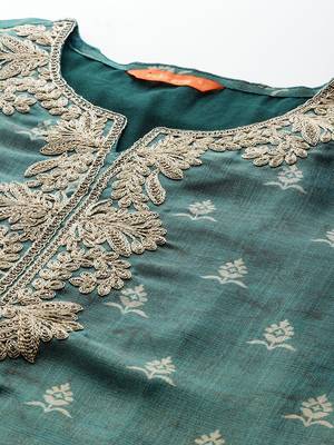 Ethnic Motifs Embroidered Kurta with Trousers & With Dupatta 3