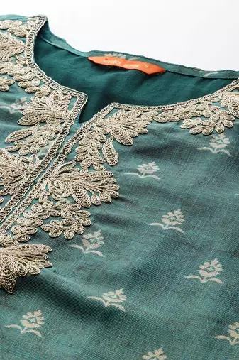 Ethnic Motifs Embroidered Kurta with Trousers & With Dupatta