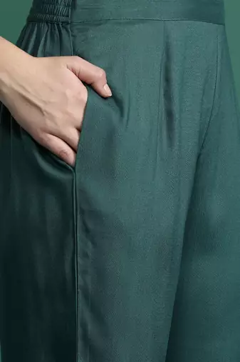 Ethnic Motifs Embroidered Kurta with Trousers & With Dupatta