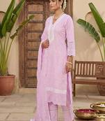 Women Ethnic Motifs Embroidered Regular Thread Work Pure Cotton Kurta with Trousers & With Dupatta