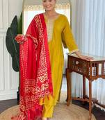 Women Ethnic Motifs Embroidered Regular Sequinned Kurta with Trousers & With Dupatta
