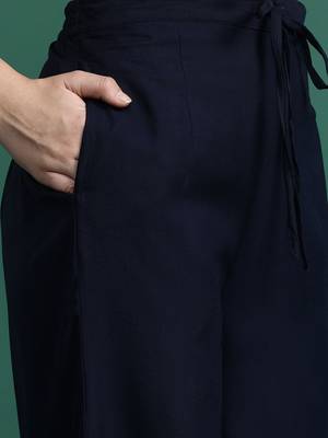 Floral Printed Mirror Work Kurta with Trousers 4