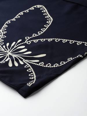 Floral Printed Mirror Work Kurta with Trousers 8