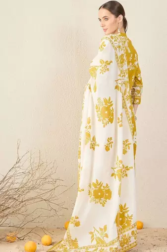 Women Floral Printed Regular Pure Cotton Kurta with Trousers & With Dupatta