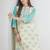 Women Floral Printed Regular Beads and Stones Pure Cotton Kurta with Trousers