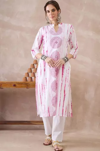 Women Printed Regular Pure Cotton Kurta with Trousers & With Dupatta