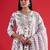 Floral Empire Sequinned Pure Cotton A-Line Kurta with Trousers & Dupatta