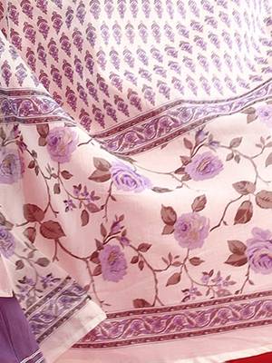 Floral Empire Sequinned Pure Cotton A-Line Kurta with Trousers & Dupatta 6