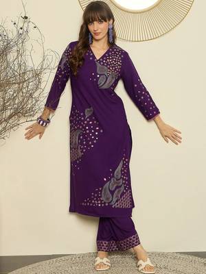 Women Ethnic Motifs Embroidered Regular Thread Work Kurta with Palazzos 1