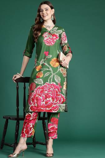 Floral Printed Kurta with Trousers