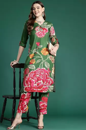 Floral Printed Kurta with Trousers