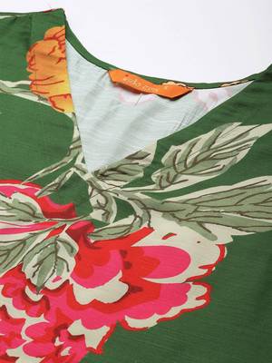 Floral Printed Kurta with Trousers 2