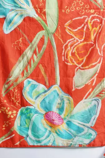 Floral Printed Beads & Stones Pure Cotton Kurta With Trousers & Dupatta