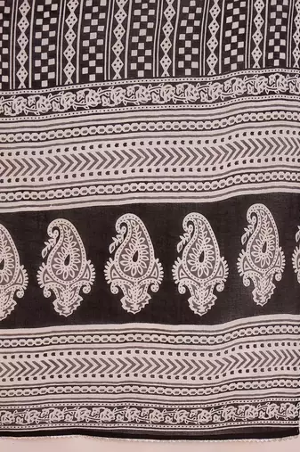 Geometric Printed Mirror Work Pure Cotton Kurta With Palazzos & Dupatta