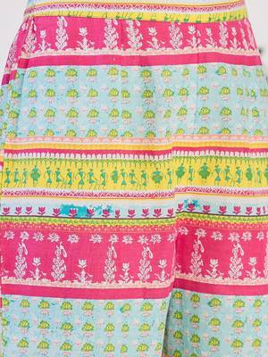 V-Neck Printed Pure Cotton A-Line Kurta with Trousers 3