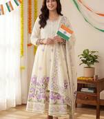 Women Floral Printed Regular Pure Cotton Kurta with Trousers & With Dupatta