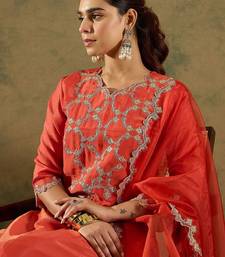Ethnic Motifs Embroidered Kurta With Trousers & Dupatta