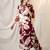 Floral Printed Shirt Collar Sequinned Kurta with Trousers