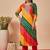 Women Leheriya Dyed Regular Thread Work Kurta with Trousers & With Dupatta