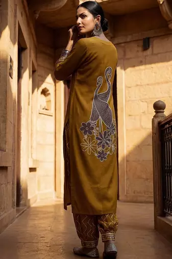 Women Ethnic Motifs Printed Regular Sequinned Kurta with Patiala