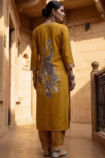 Women Ethnic Motifs Printed Regular Sequinned Kurta with Patiala