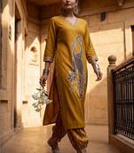 Women Ethnic Motifs Printed Regular Sequinned Kurta with Patiala