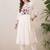 Floral Yoke Design Tie-Up Neck Thread Work Pure Cotton A-Line Kurta With Trouser