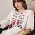Floral Yoke Design Tie-Up Neck Thread Work Pure Cotton A-Line Kurta With Trouser