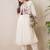 Floral Yoke Design Tie-Up Neck Thread Work Pure Cotton A-Line Kurta With Trouser