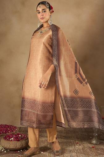 Floral Embroidered Embellished V-Neck Straight Kurta with Trouser And Dupatta