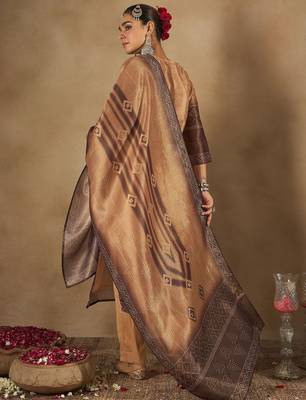 Floral Embroidered Embellished V-Neck Straight Kurta with Trouser And Dupatta 5