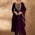 Women Ethnic Motifs Embroidered Regular Velvet Kurta with Trousers & With Dupatta
